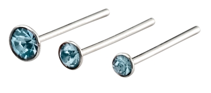 Picture of Set Of 6 Aqua Nose Studs