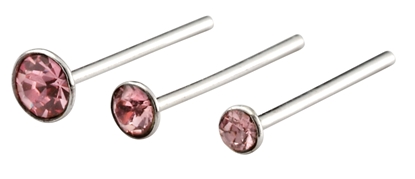 Picture of Set Of 6 Light Rose Nose Studs