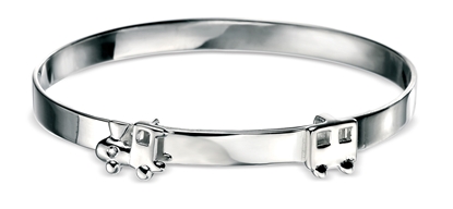 Picture of D For Diamond Train Motif Bracelet