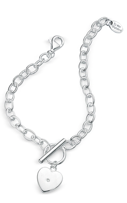 Picture of D For Diamond Double Heart Tag Bracelet
