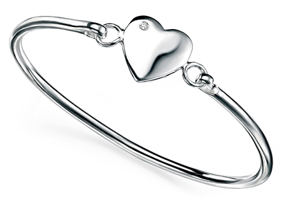 Picture of D For Diamond Heart Bangle With Diamond