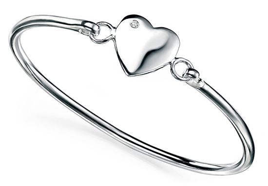 Picture of D For Diamond Heart Bangle With Diamond