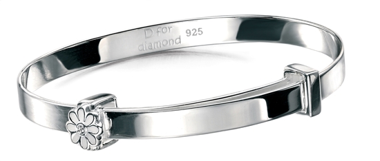 Picture of D For Diamond White Daisy Christening Bangle