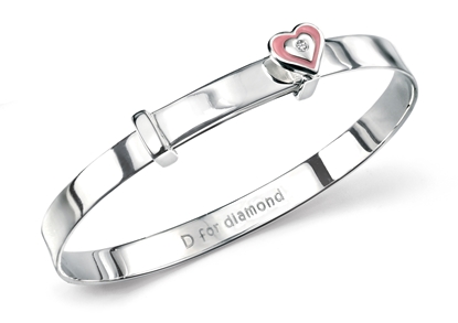 Picture of D For Diamond Pink Heart Bangle