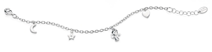 Picture of D For Diamond Angel, Heart, Star And Moon Charm Bracelet