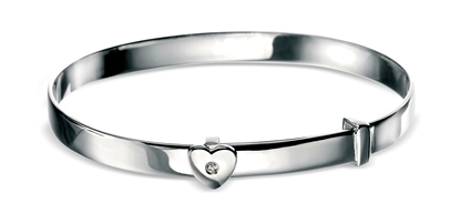 Picture of D For Diamond Heart Baby Bangle