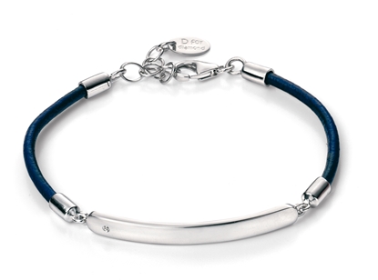 Picture of D For Diamond Blue Cord ID Bracelet