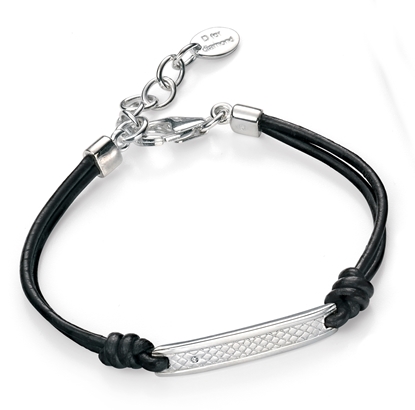 Picture of D For Diamond Boys Leather Tag Bracelet
