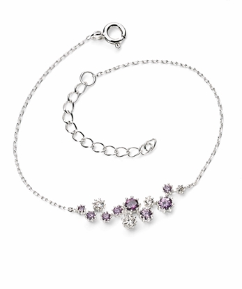 Picture of Purple Cz Cluster Bracelet