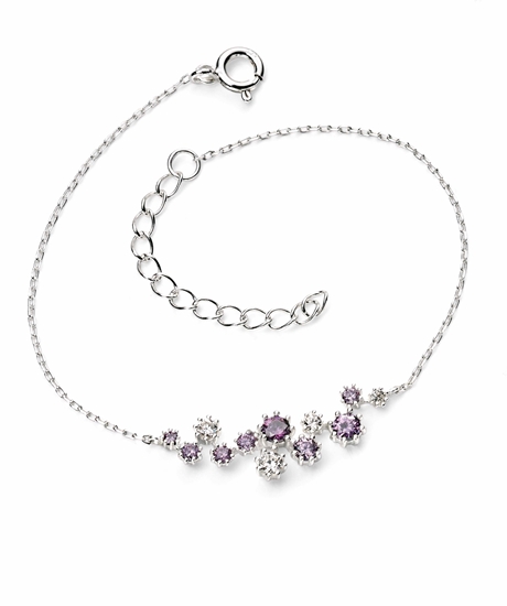 Picture of Purple Cz Cluster Bracelet