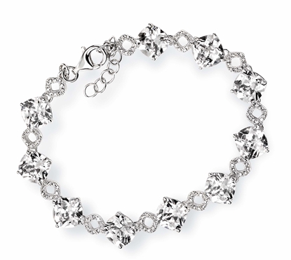 Picture of Bracelet With Clear Cushion Cut CZ And Pave CZ Detail