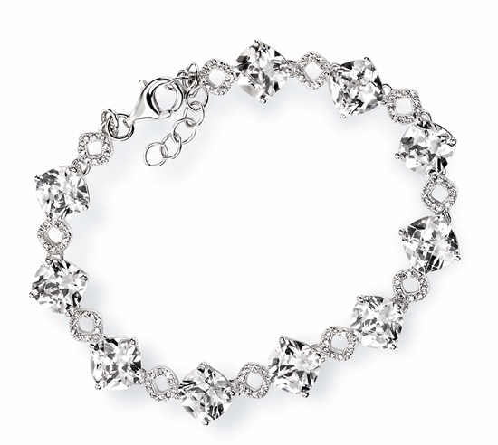 Picture of Bracelet With Clear Cushion Cut CZ And Pave CZ Detail