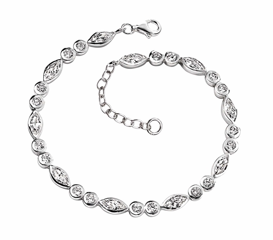 Picture of Clear CZ Round & Marquise Bracelet