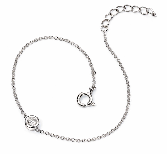 Picture of Clear CZ Chain Link 17+2Cm Bracelet