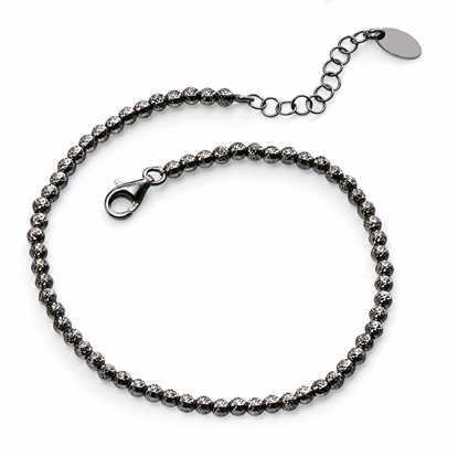Picture of Ruthenium Diamond Cut Beaded Bracelet