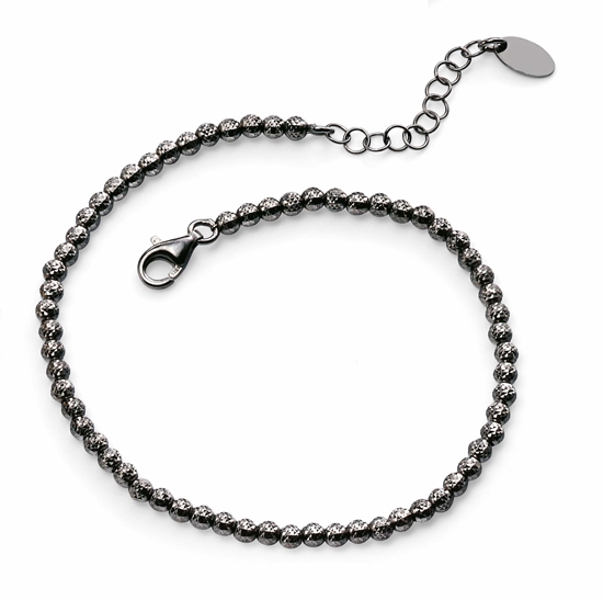 Picture of Ruthenium Diamond Cut Beaded Bracelet