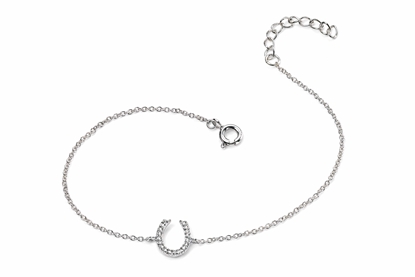 Picture of Silver Horse Shoe Clear Pave CZ Bracelet