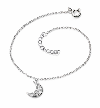 Picture of Crescent Moon Charm With Cz Pave Bracelet