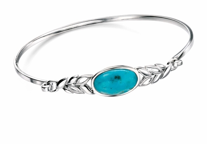 Picture of Leaf Shape Bangle With Blue Howlite