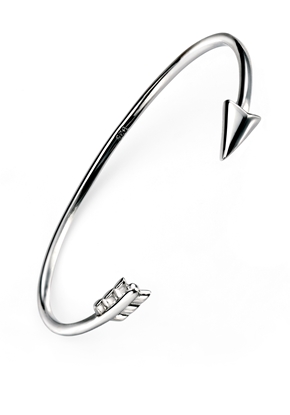 Picture of Rhodium Plated Arrow Open Bangle