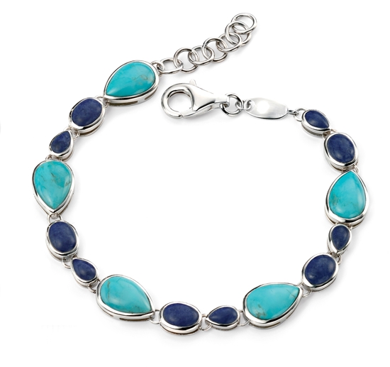 Gold Square With Blue Stone Bracelet - Shop Daffodils Boutique