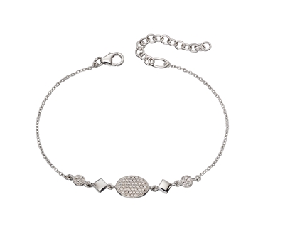 Picture of Silver Oval Pave CZ Bracelet