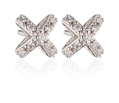 Picture of CZ Set 3D Cross Stud Earrings