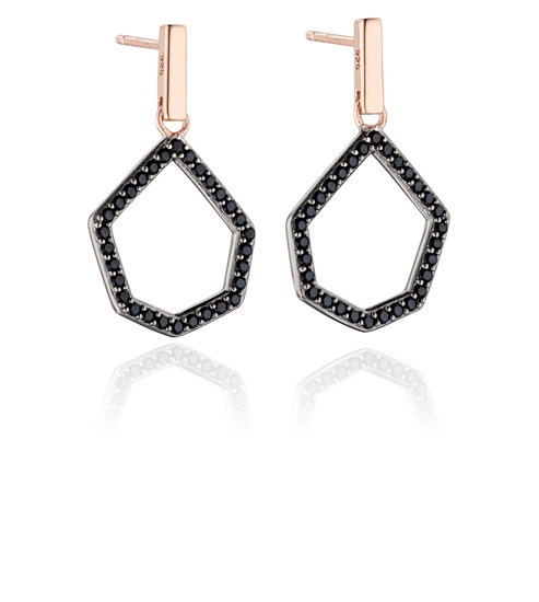 Picture of Black Pave Open Shape Earrings