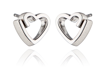Picture of Ribbon Heart Stud Earrings