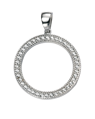 Picture of Rhodium Plated Clear CZ Open Circle Pendant