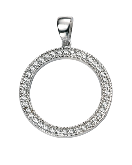 Picture of Rhodium Plated Clear CZ Open Circle Pendant