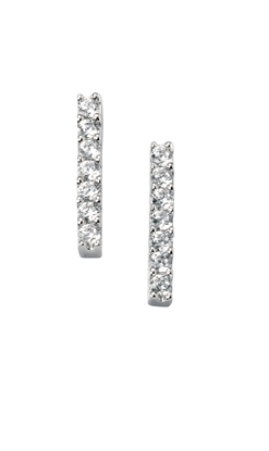 Picture of Rhodium Plated CZ Bar Earrings