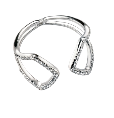 Picture of Rhodium Plated Clear CZ Open Ring