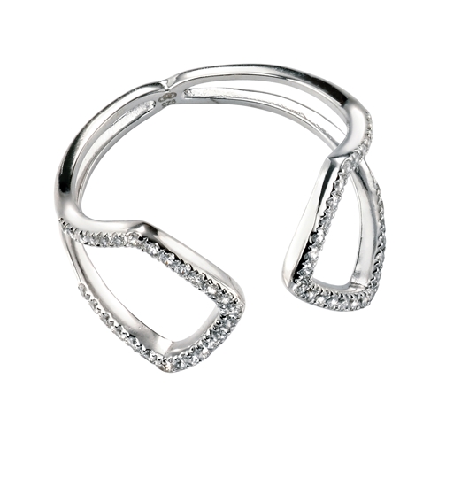 Picture of Rhodium Plated Clear CZ Open Ring