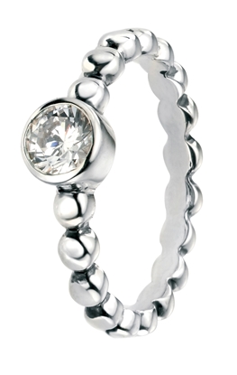 Picture of Round CZ Ring With Ball Shank
