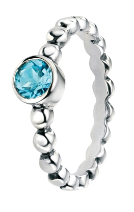 Picture of Blue CZ Ring With Ball Shank