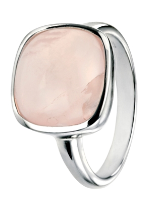 Picture of Ring With Square Cabochon Rose Quartz