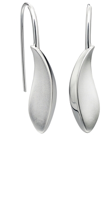 Picture of Dew Drop Matte With Polished Silver Earrings