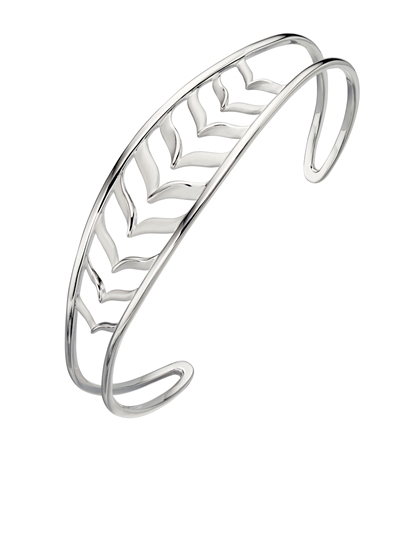 Picture of Plain Silver Fish Bone Bangle