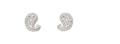 Picture of Silver Crochet Texture Paisley Stud