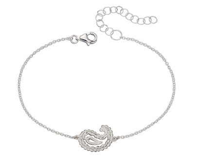 Picture of Silver Crochet Texture Paisley Bracelet