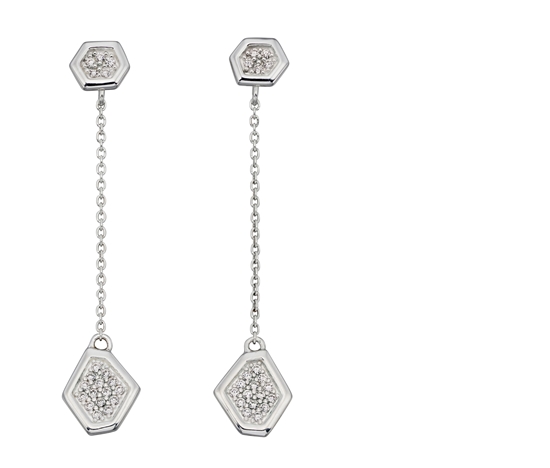 Picture of Pave CZ Wing Pattern Front Back Earrings