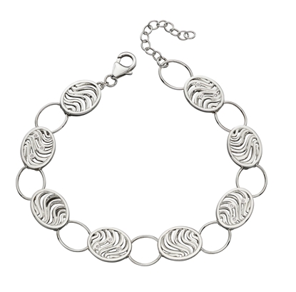 Picture of Oval Wave Cut Out CZ Bracelet