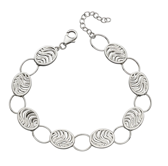 Picture of Oval Wave Cut Out CZ Bracelet