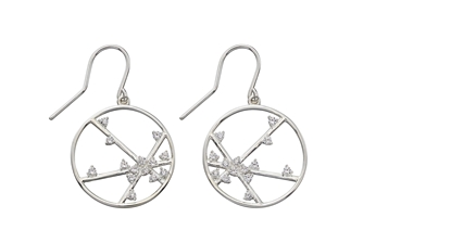 Picture of Silver CZ Spider Web Design Earrings
