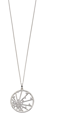 Picture of Silver CZ Spider Web Design Pendant