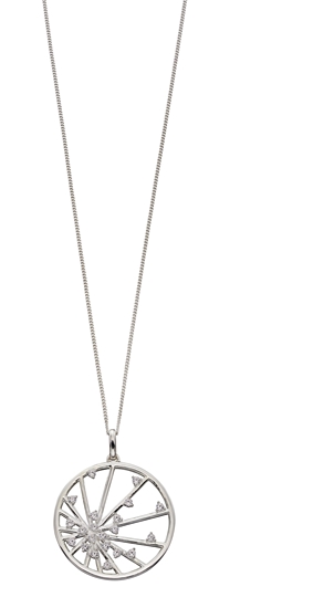 Picture of Silver CZ Spider Web Design Pendant