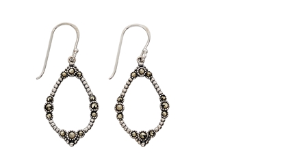 Picture of Open Oval Marcasite Drop Earrings
