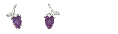 Picture of Silver Rose Bud Amethyst Earrings