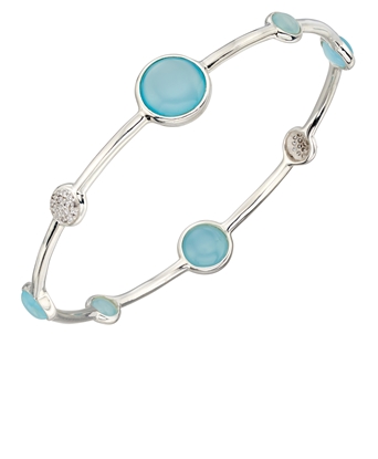 Picture of Bangle With Blue Agate And Pave CZ